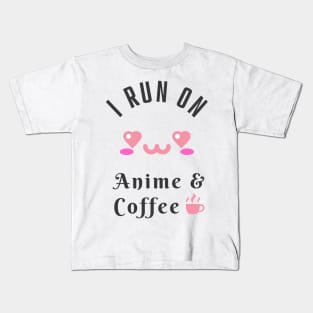 Anime And Coffee Kawaii Cosplay Geek Fan Kids T-Shirt